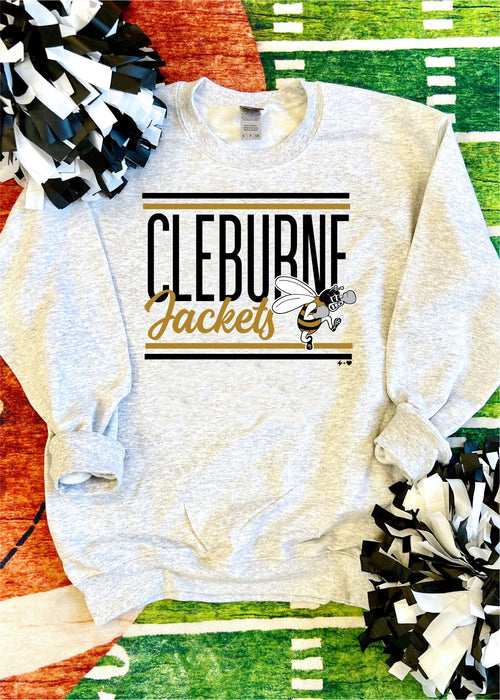 Cleburne Cheer - Cleburne Jackets Macot Crew Sweatshirt (SPIRIT1026-DTG-SS)