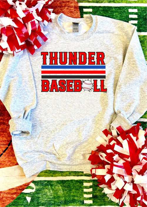 Thunder Baseball - Thunder Baseball Stripes Crew Sweatshirt (BASEBALL1007-DTG-SS)