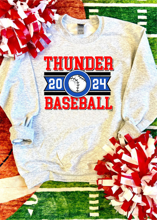 Thunder Baseball - Thunder Baseball 2024 Crew Sweatshirt (BASEBALL1022-DTG-SS)