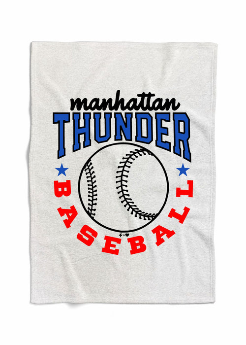 Thunder Baseball - Thunder Arched Baseball Sweatshirt Blanket (BASEBALL1028-SSBLANKET)