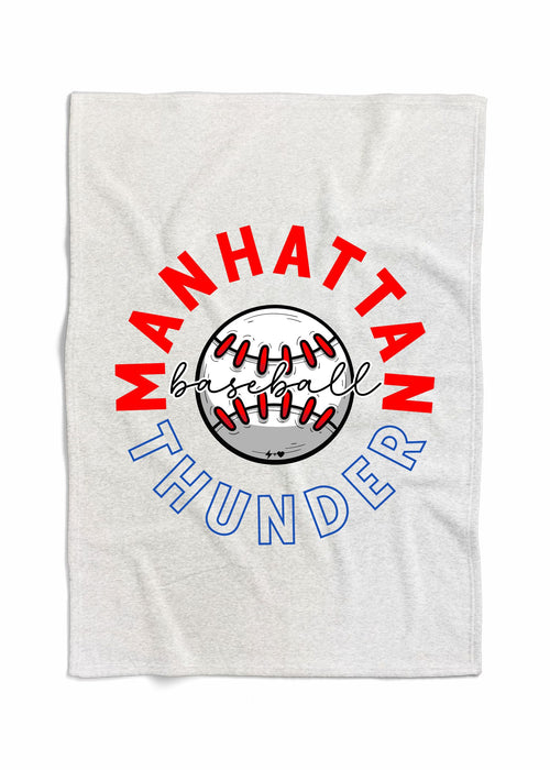 Thunder Baseball - Inline Outline Thunder Sweatshirt Blanket (BASEBALL1033-SSBLANKET)